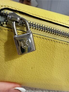 LOEWE Bifold Wallet Yellow Anagram Leather with Silver Hardware - Preloved❣️